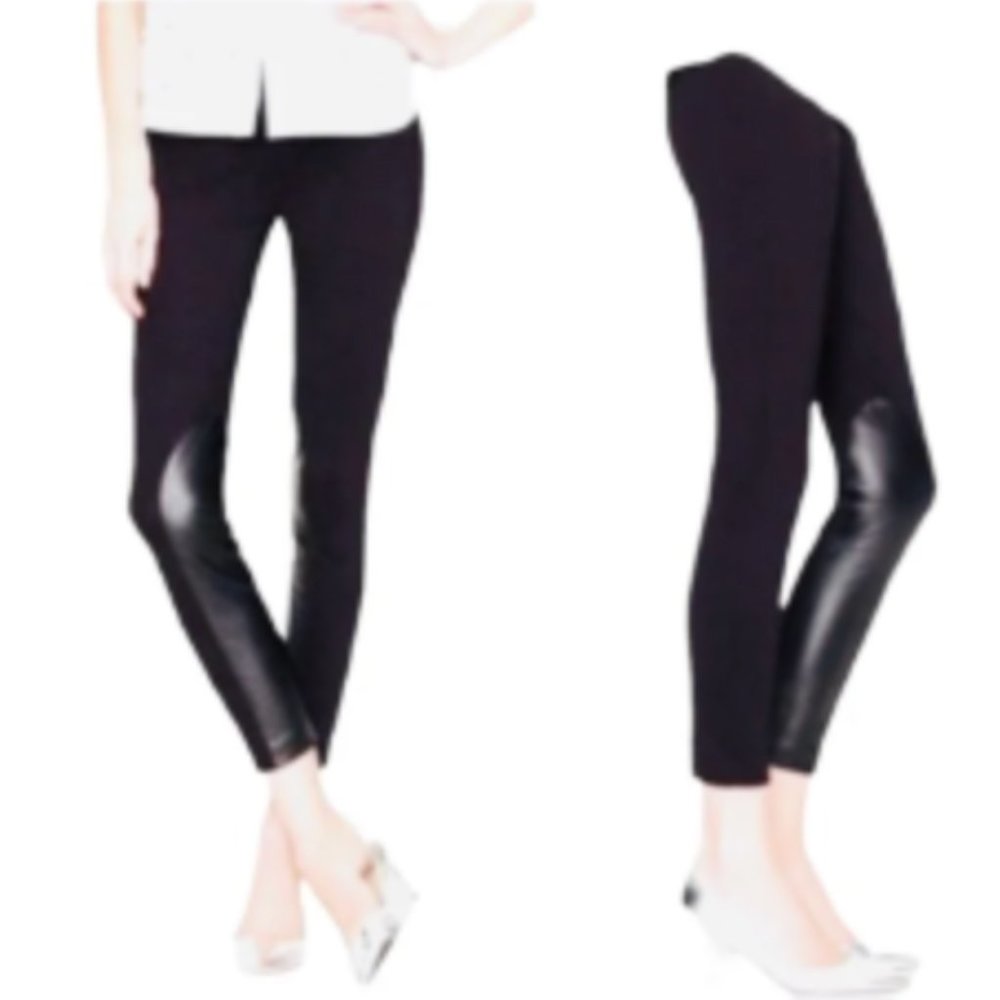 Black JCrew Jodphur Inner Leather Riding Pants Womens 8